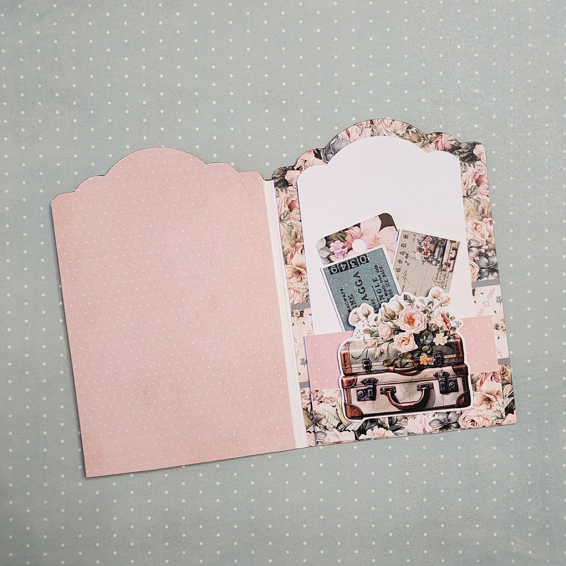 Card Folio #1 - 4x6" Scalloped Card Bases with Tags & Pockets - 6 piece