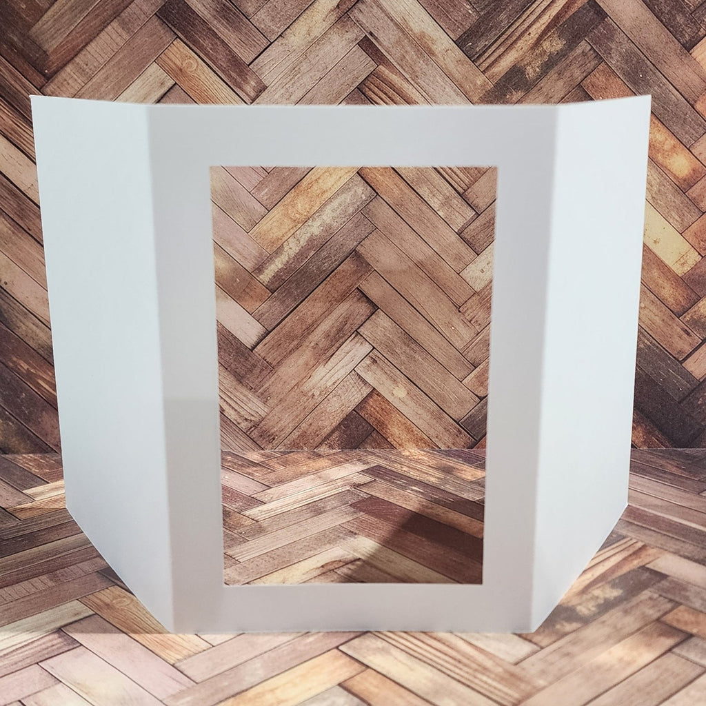 Rectangle Window Tri Fold White Card Bases - 4.25 x 5.5"