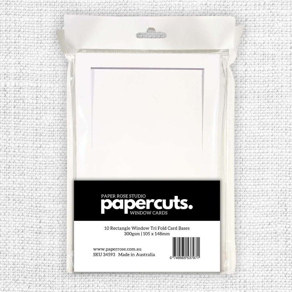 Rectangle Window Tri Fold White Card Bases - 105 x 148mm - 10 pieces