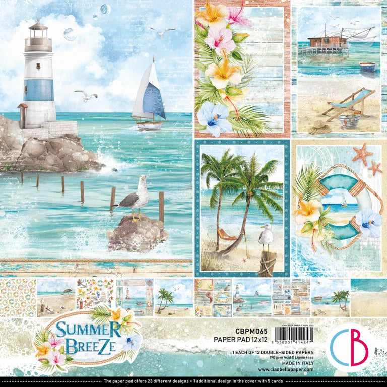Summer Breeze Paper Pad 12″x12″ 12/Pkg