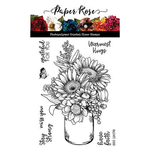 Sketchy Handpicked Bouquet 4x6" Stamp Set