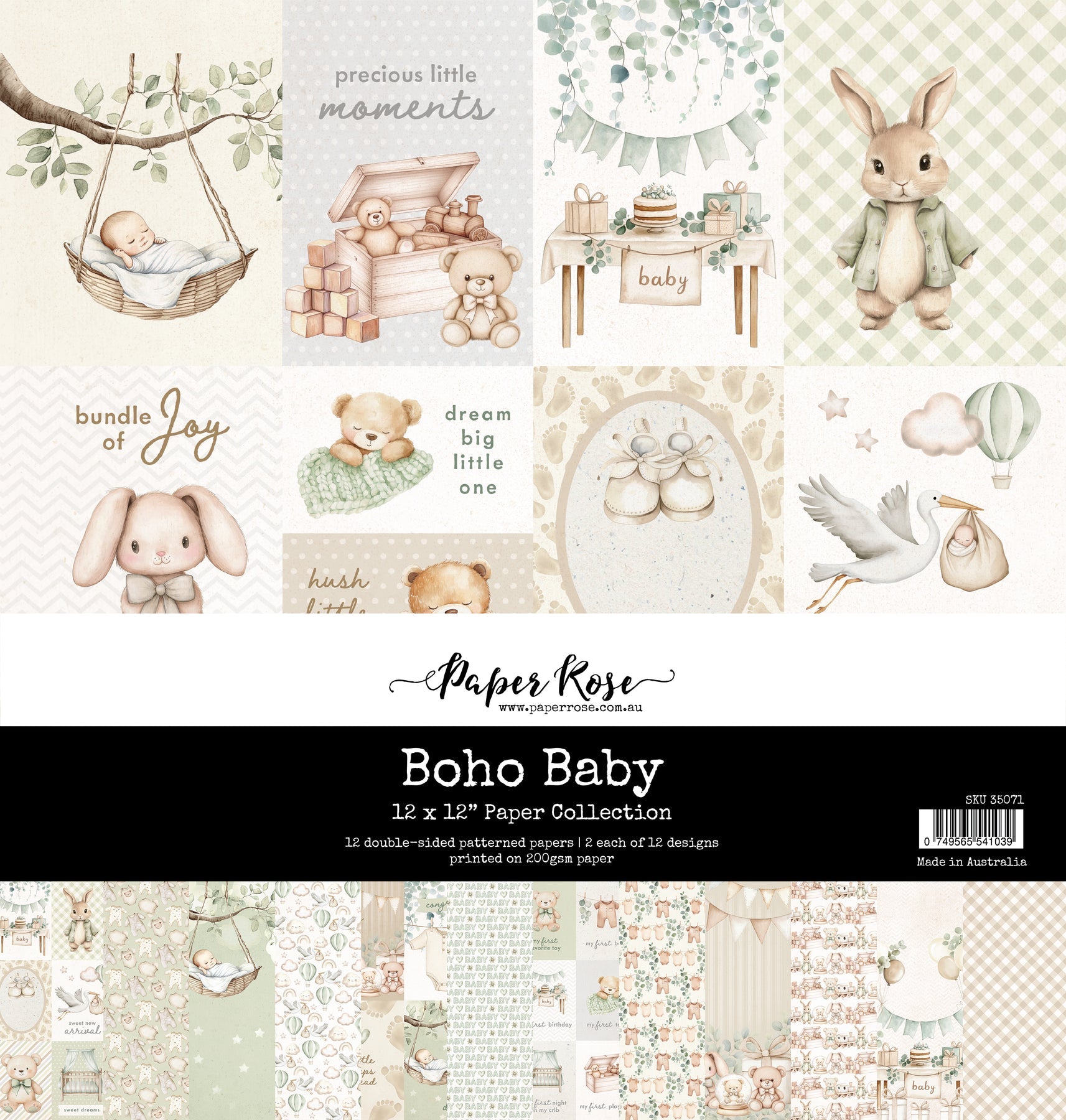 Boho Baby 12x12 Paper Collection