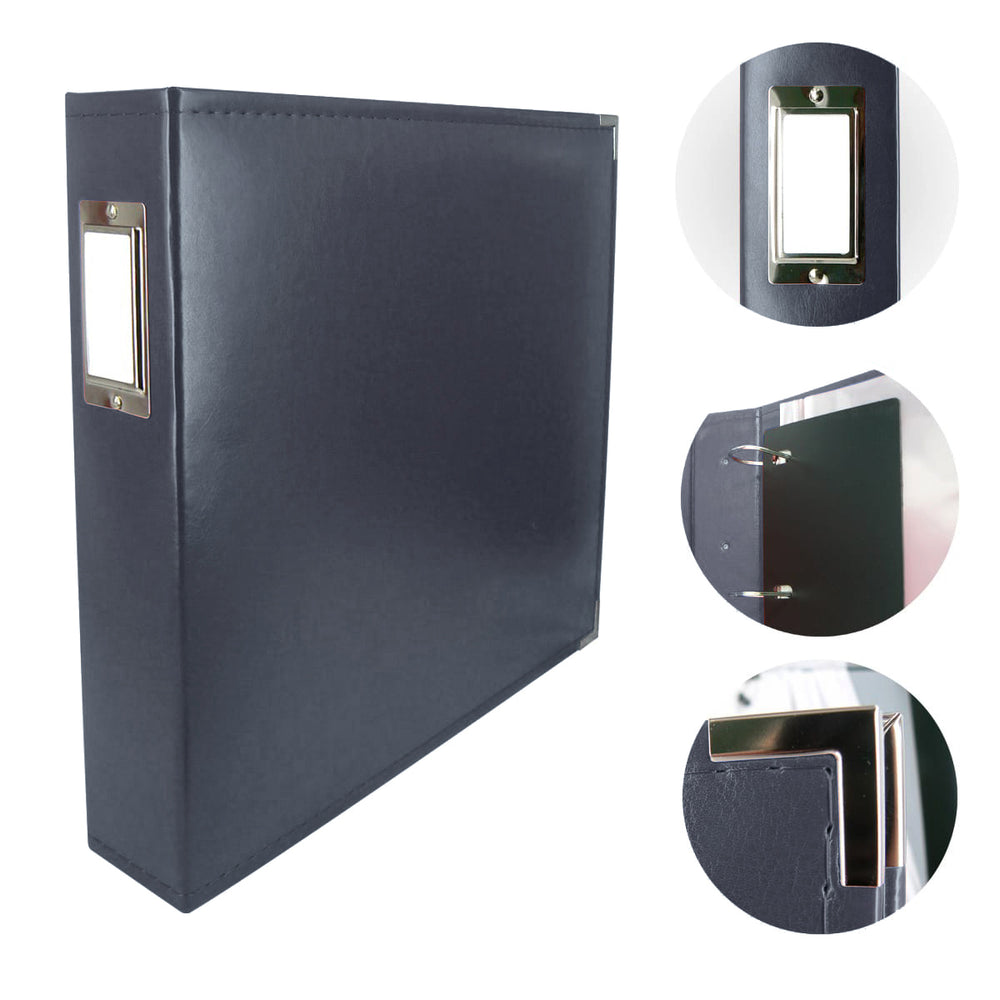 CC DARK BLUE 12X12 3D Ring Album Faux Leather