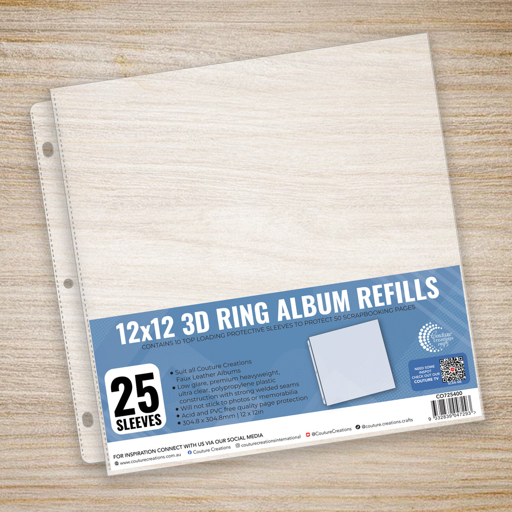 CC 3D Ring Album Refills - Top Loading 12x12 25pk VALUE PACK