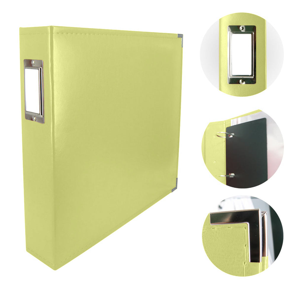 CC KIWI GREEN 12X12 3D Ring Album Faux Leather