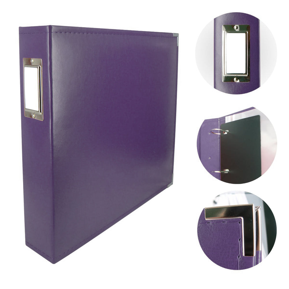 CC Faux Leather 12X12 3D Ring Album GRAPE SODA PURPLE