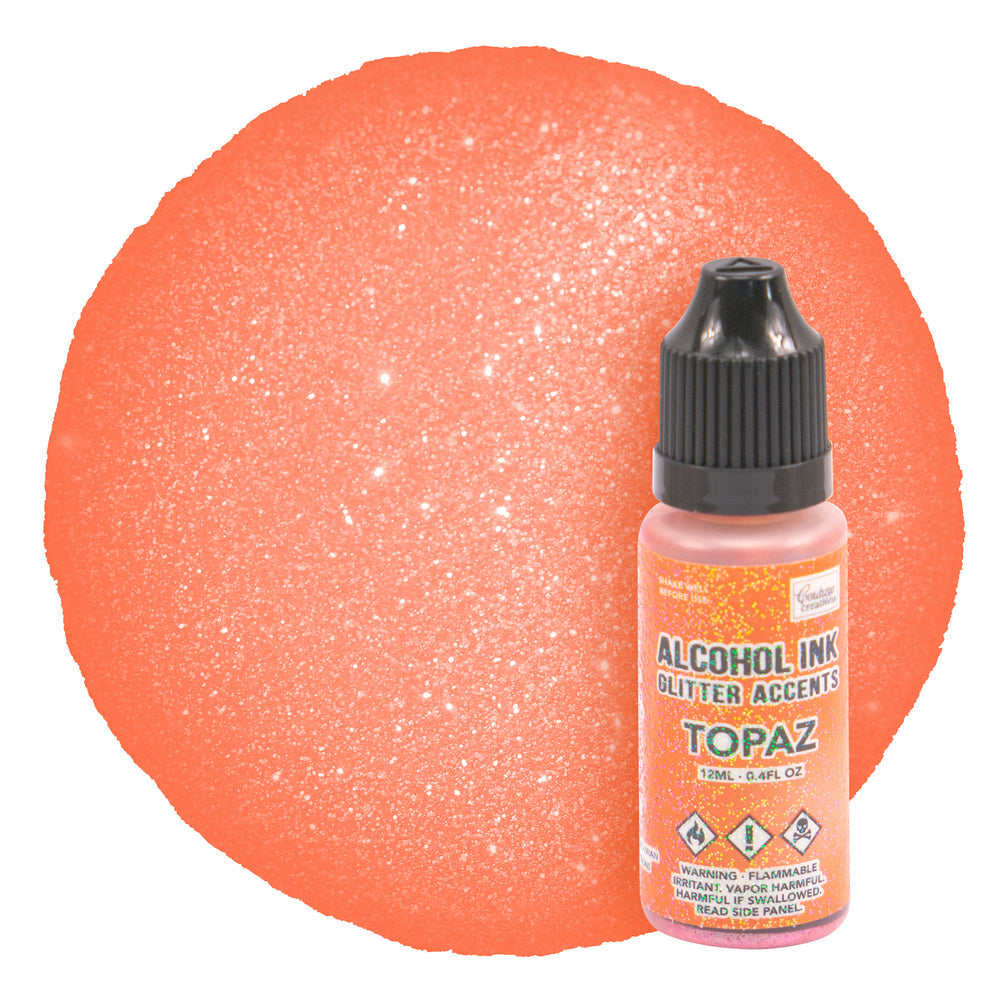 CC Alcohol Ink Glitter Accents Topaz - 12mL