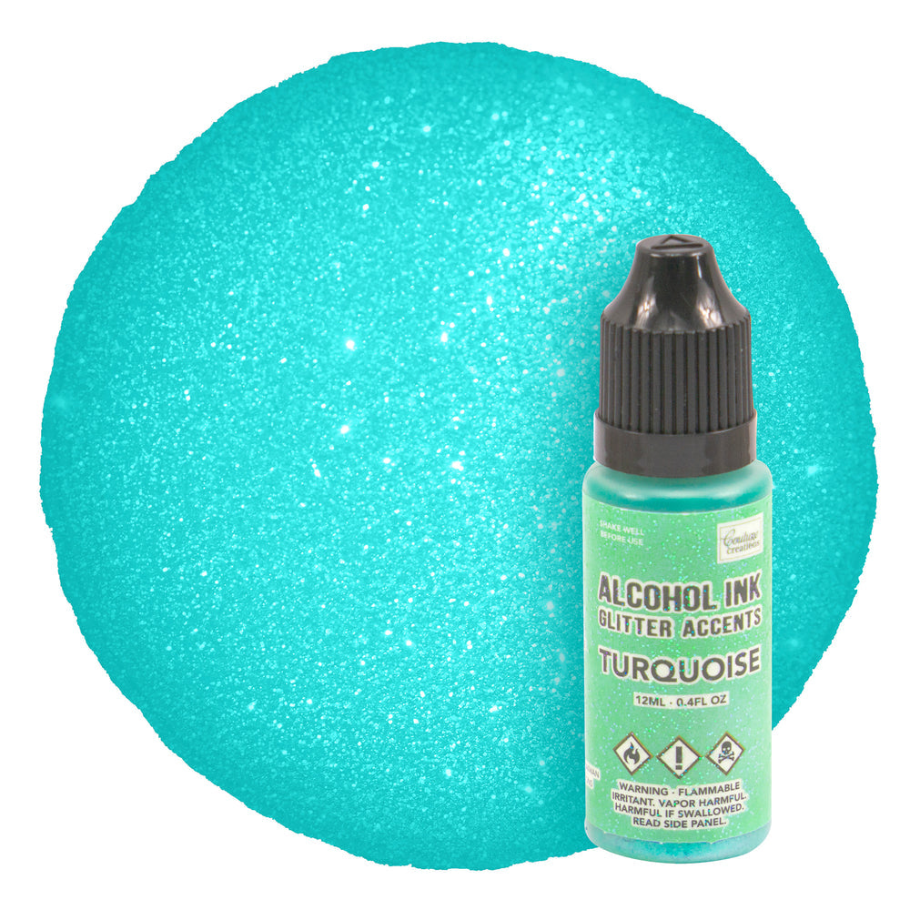 CC Alcohol Ink Glitter Accents - Turquoise - 12mL