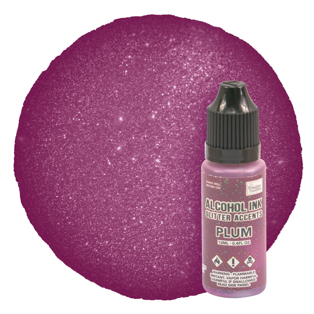 CC Alcohol Ink Glitter Accents Plum - 12mL