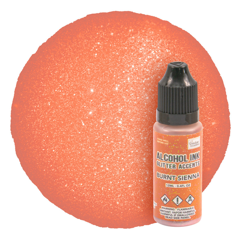 CC Alcohol Ink Glitter Accents Burnt Sienna - 12mL