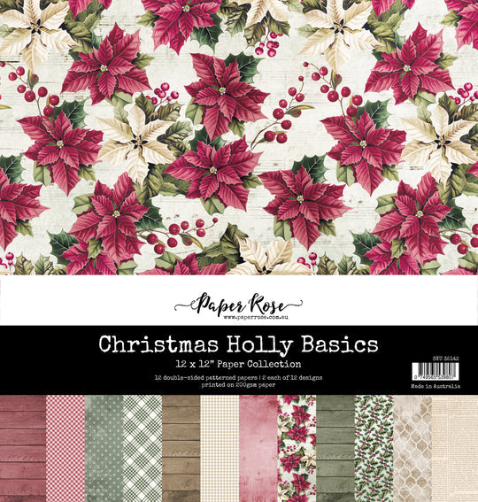 Christmas Holly Basics 12x12 Paper Collection