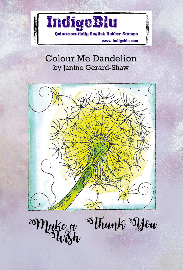 Colour Me - Dandelion A6 Red Rubber Stamp