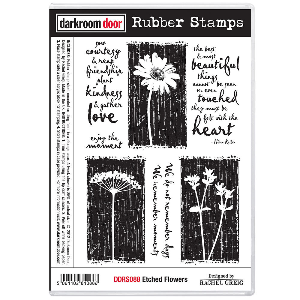 Rubber Stamp Set - Etched Flowers