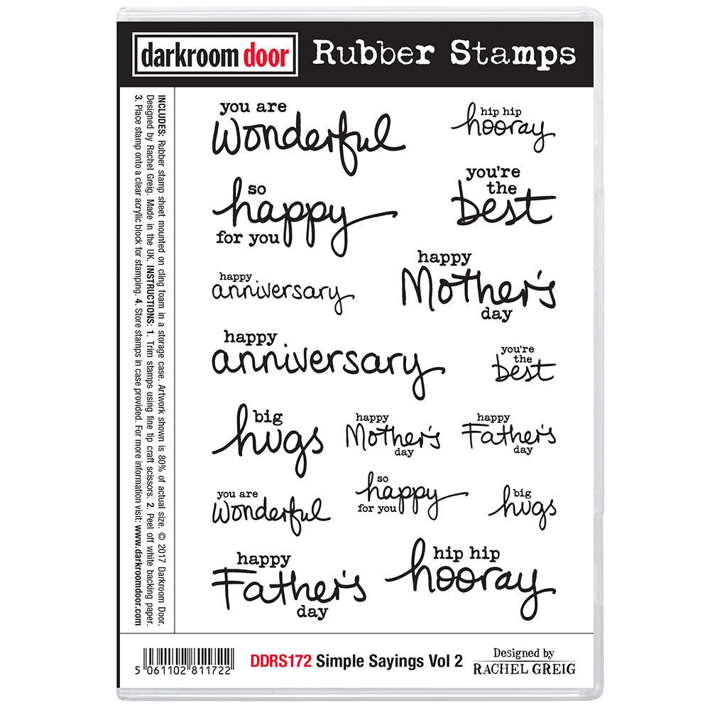 Rubber Stamp Set - Simple Sayings Vol 2