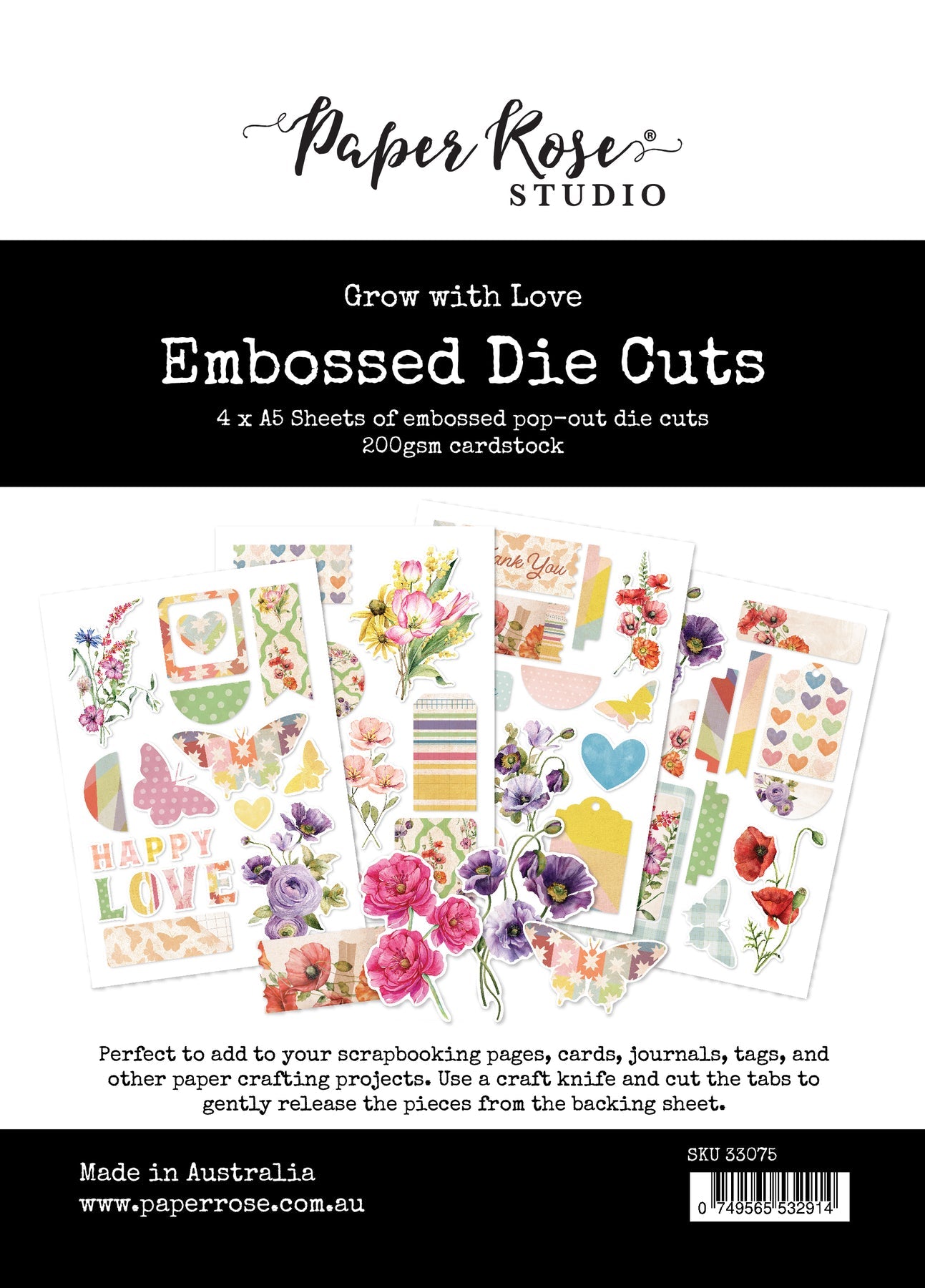 Grow with Love Embossed Die Cuts