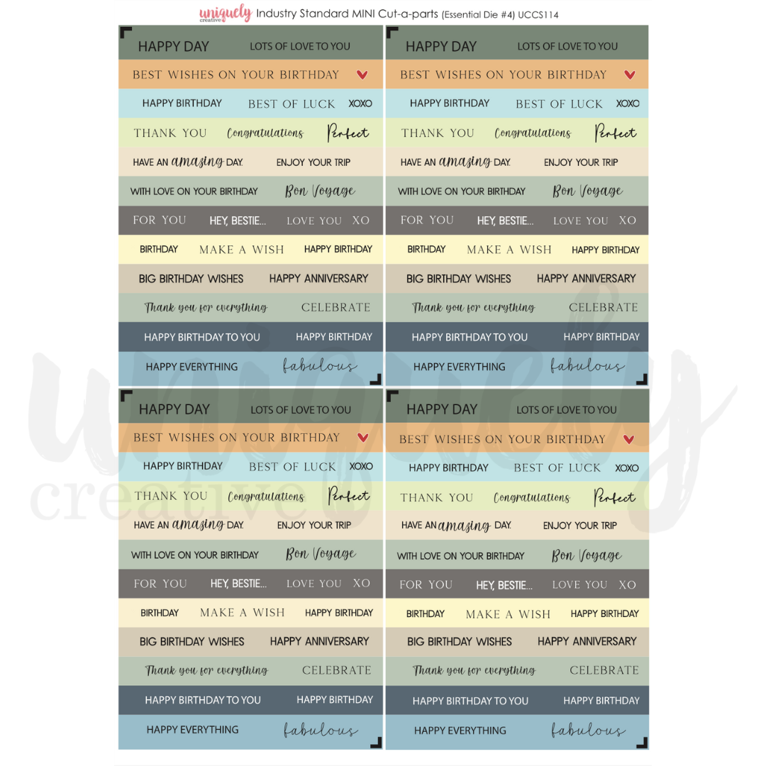 Industry Standard Cut-a-Part Sheet Mini
