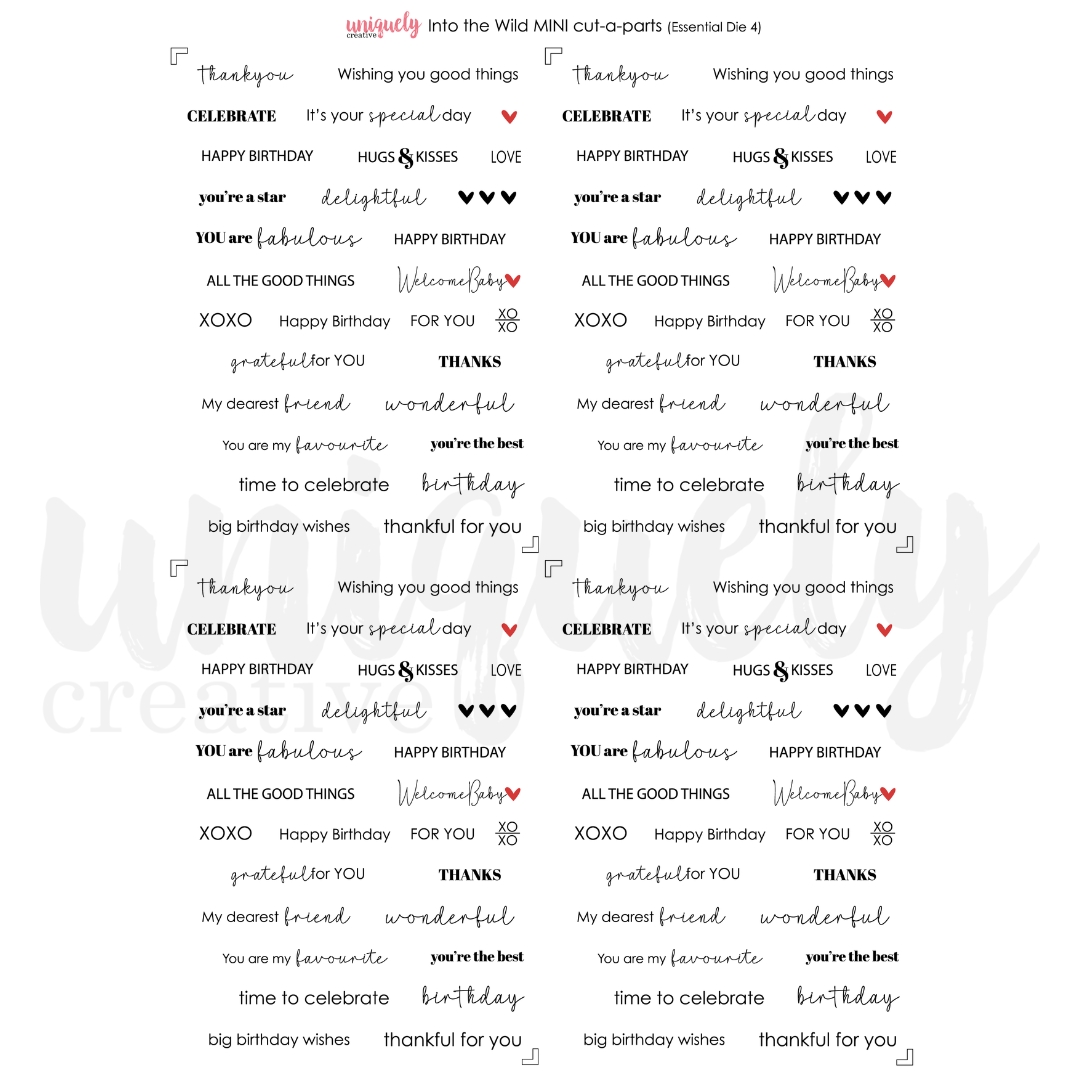 Into the Wild Cut-a-Part Sheet Mini
