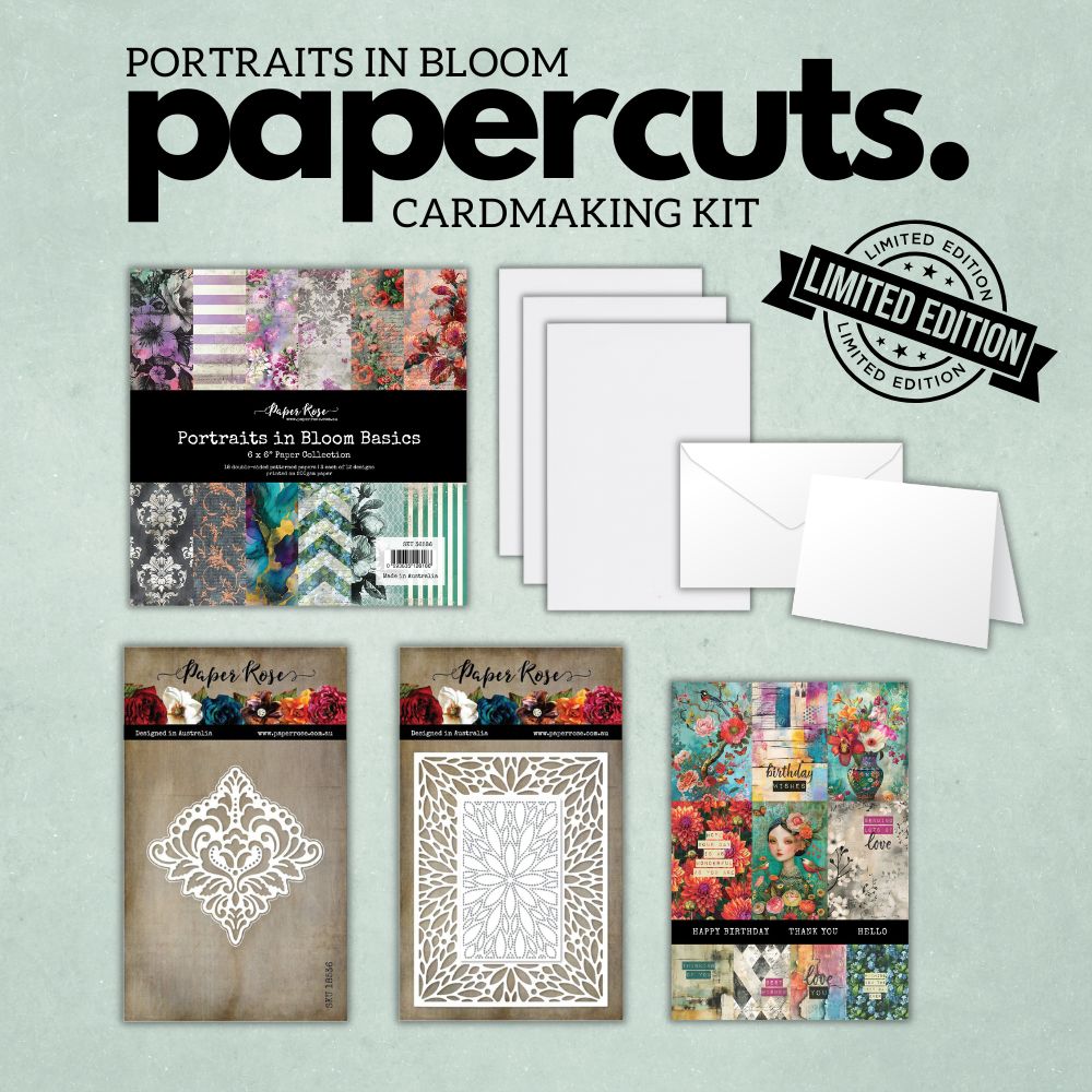 Portraits in Bloom LIMITED EDITION Papercuts Cardmaking Kit with METAL DIES 