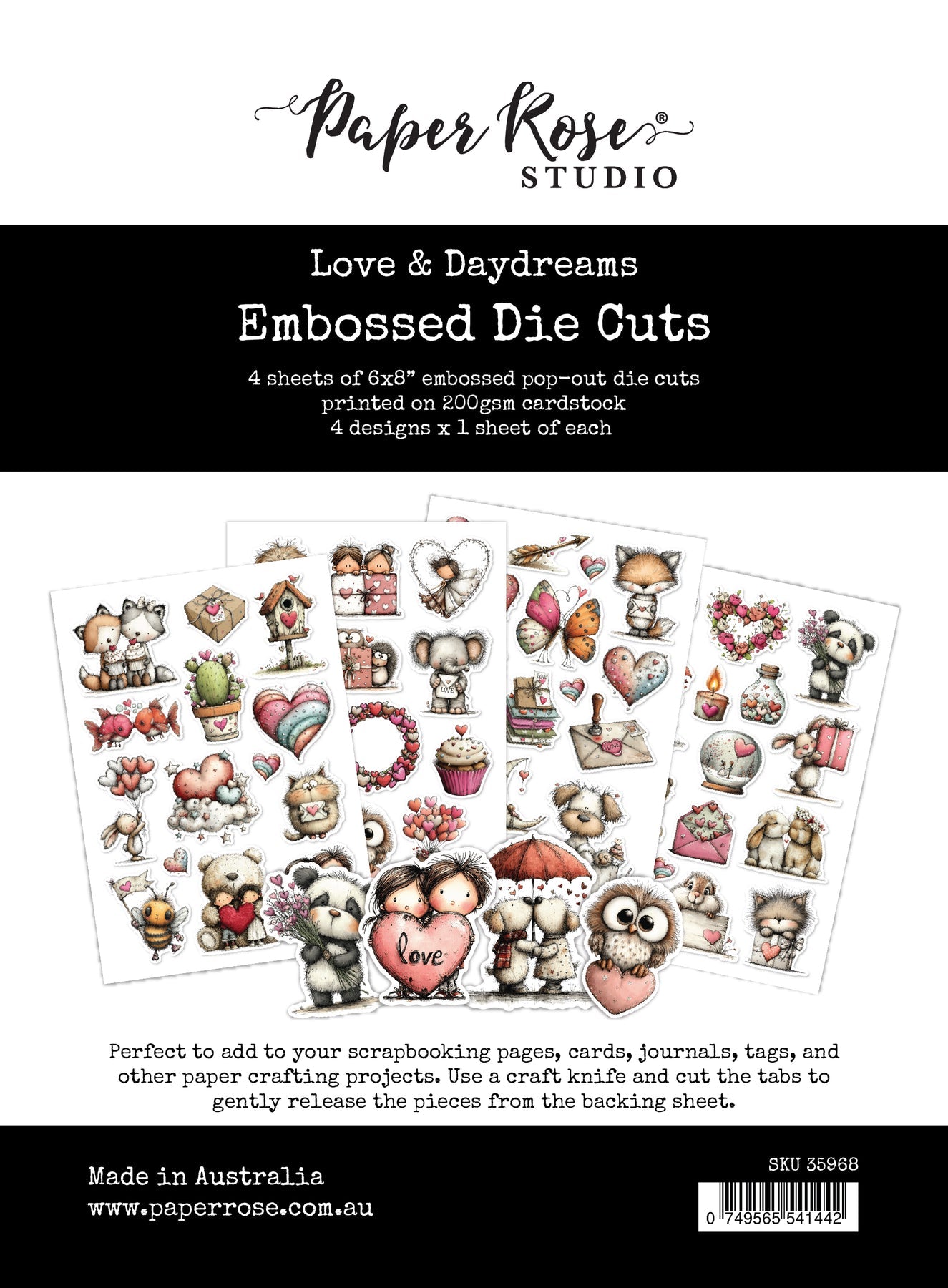 Love & Daydreams 6x8 Embossed Die Cuts 