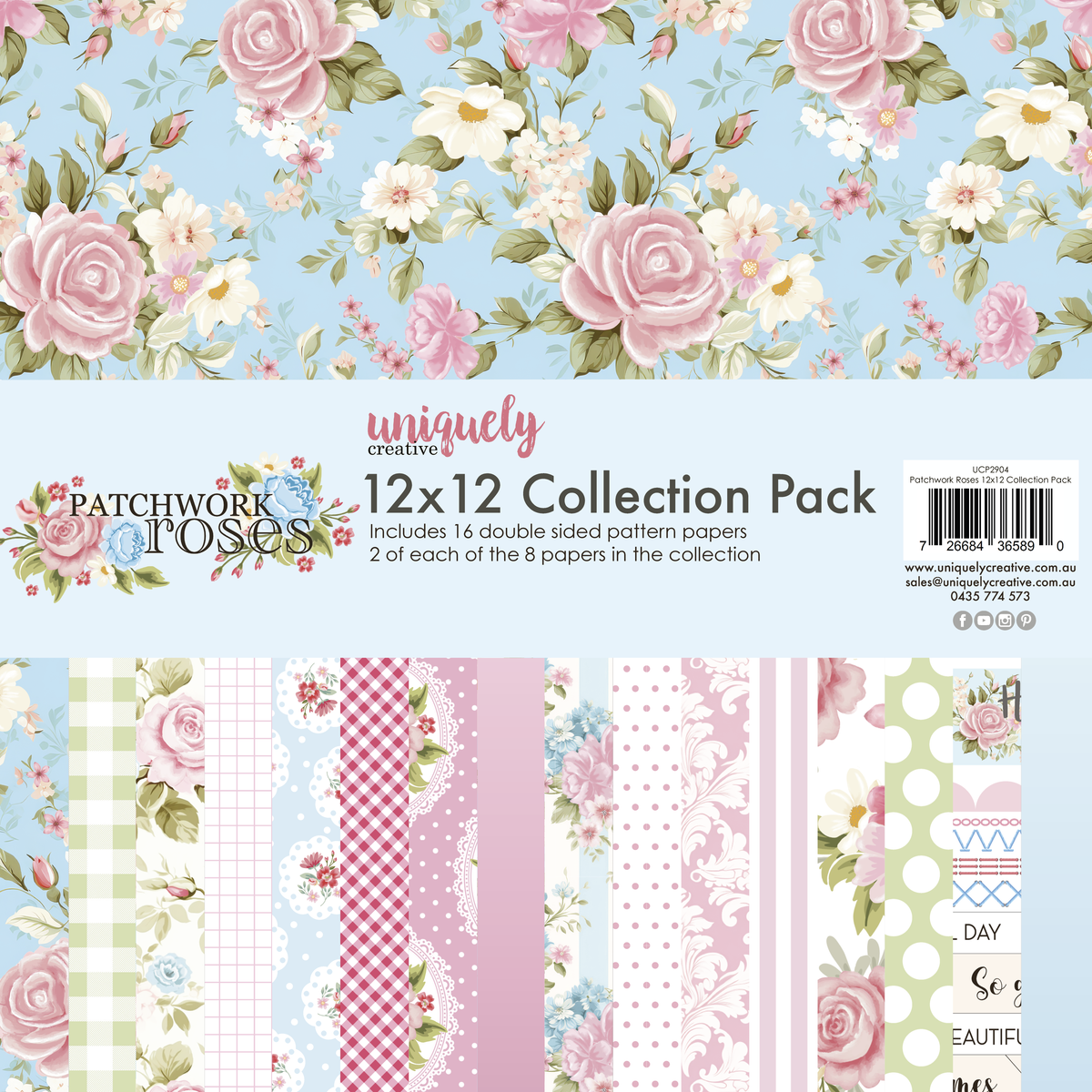 Patchwork Roses 12x12 Collection Pack