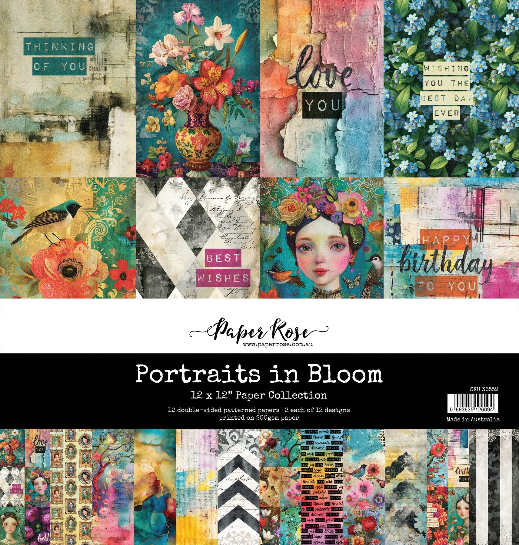 Portraits in Bloom 12x12 Paper Collection