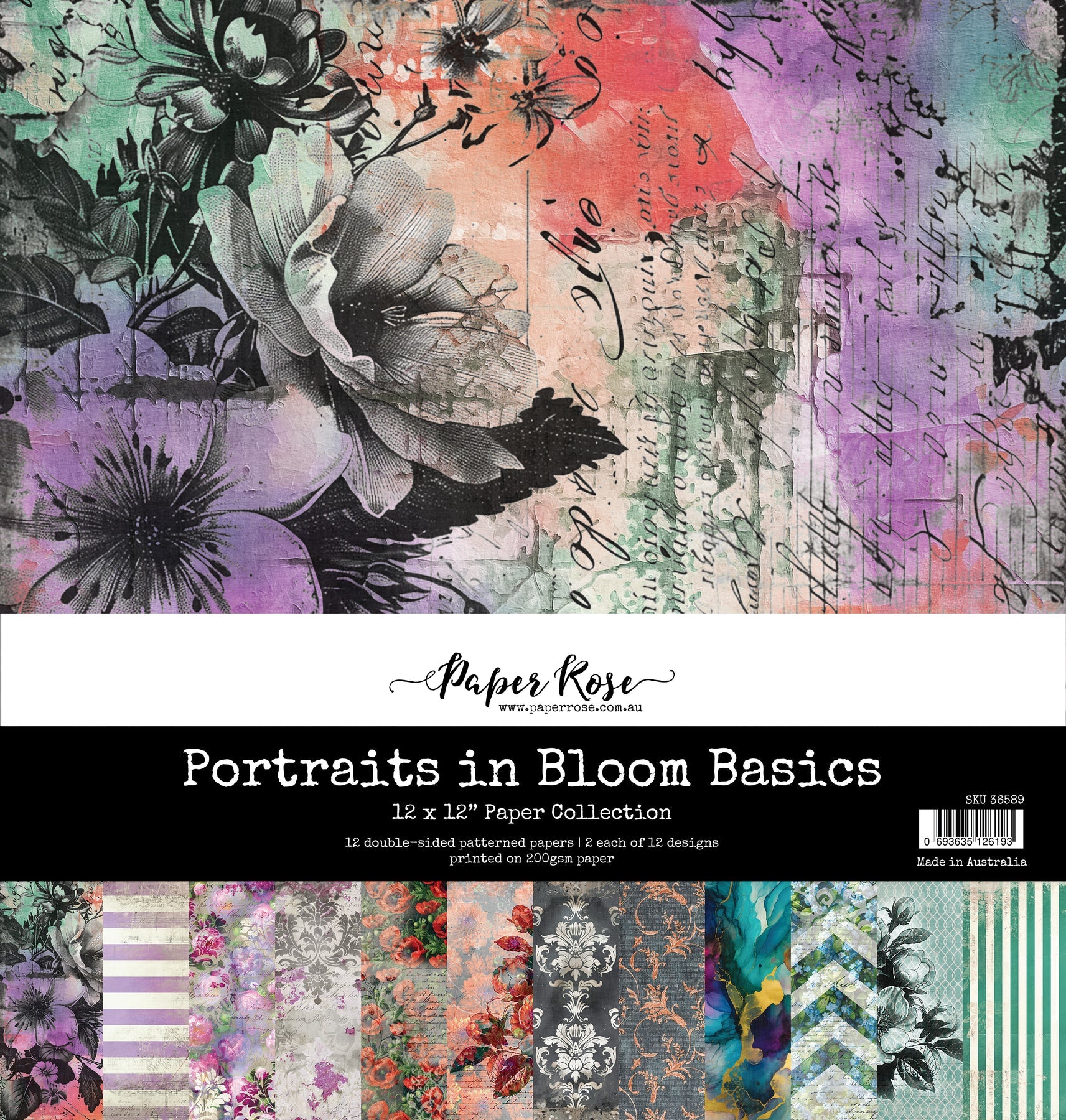 Portraits in Bloom Basics 12x12 Paper Collection