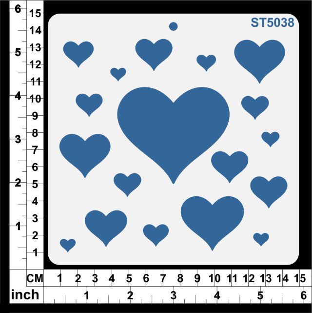 Hearts Stencil