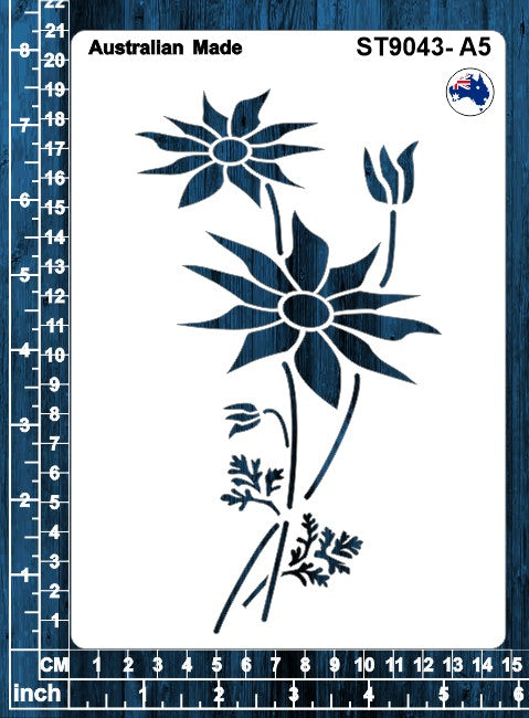 Flannel Flower Stencil A5
