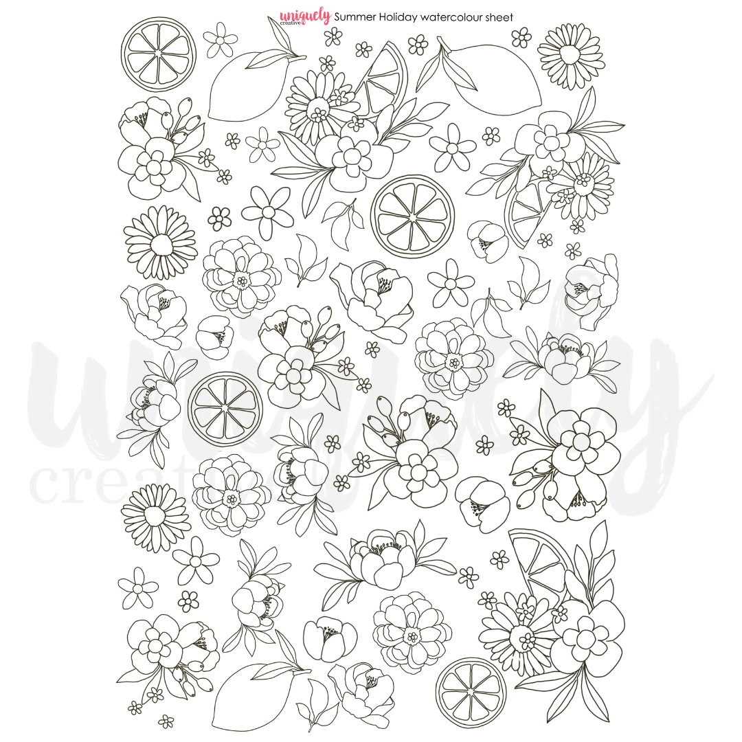 Summer Holiday Cut-a-part Sheet Watercolour