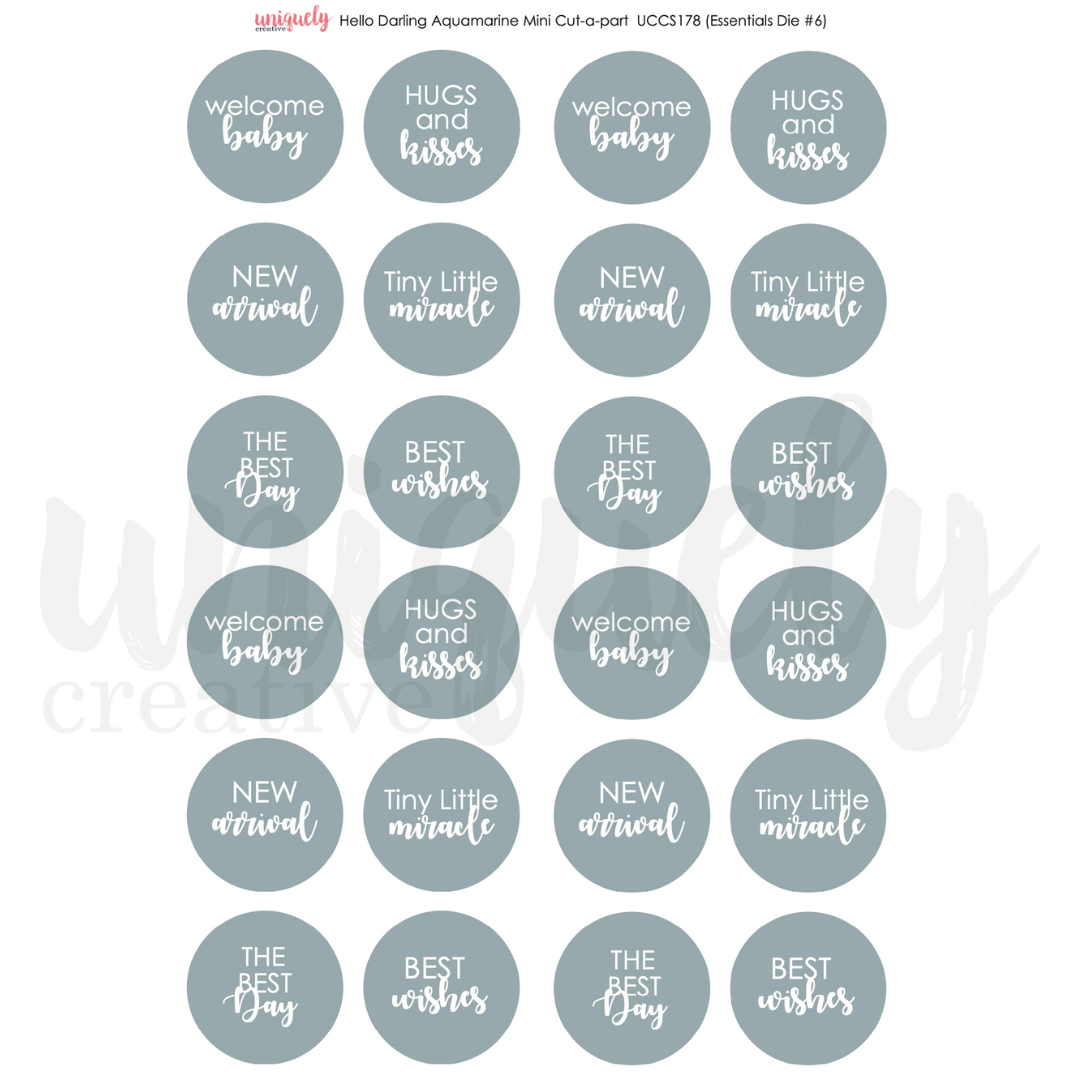Hello Darling Aquamarine Cut-a-Part Sheet Mini