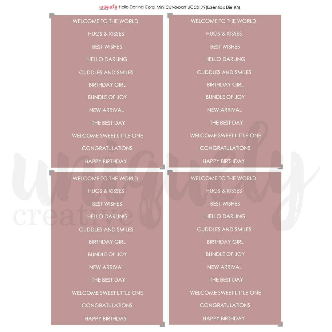 Hello Darling Coral Cut-a-Part Sheet Mini