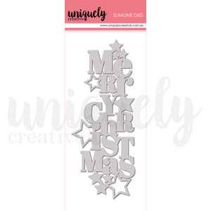 Slim Stacked Merry Christmas Die