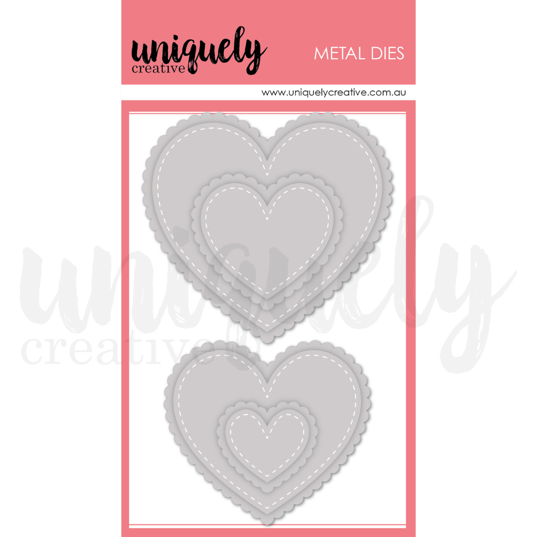 Stitched Nesting & Scalloped Hearts Die