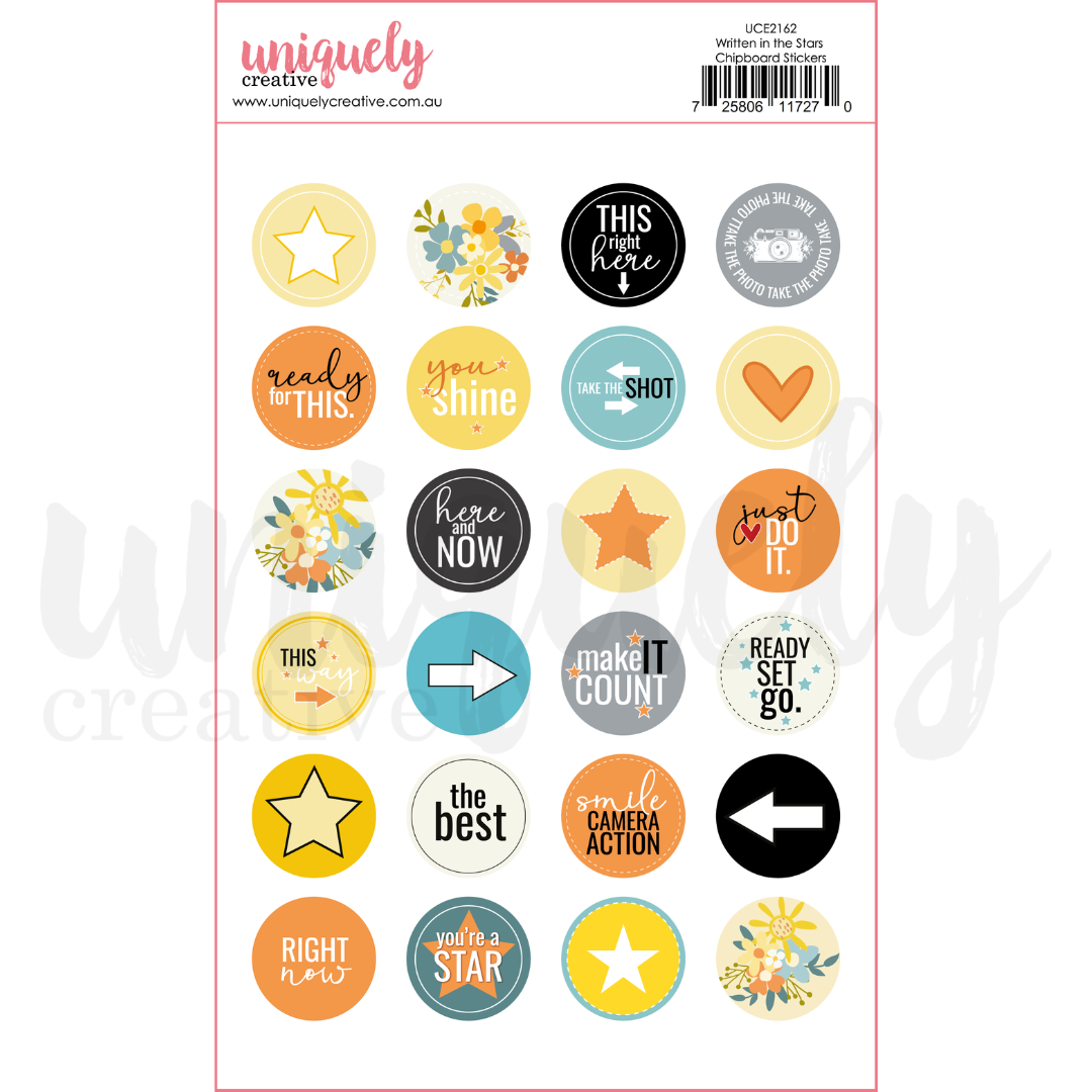 Written in the Stars Chipboard Stickers