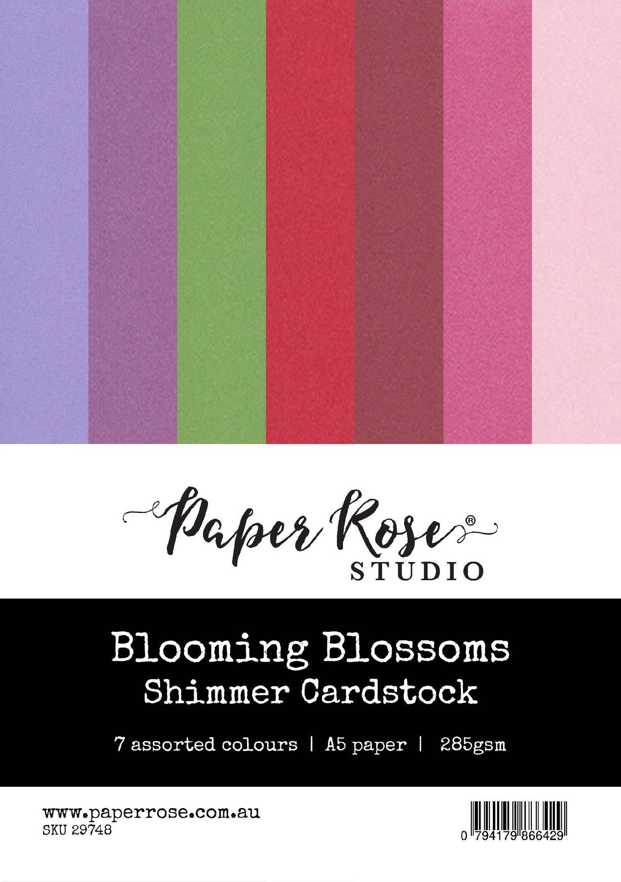 Blooming Blossoms Assorted Shimmer Cardstock A5 7pc
