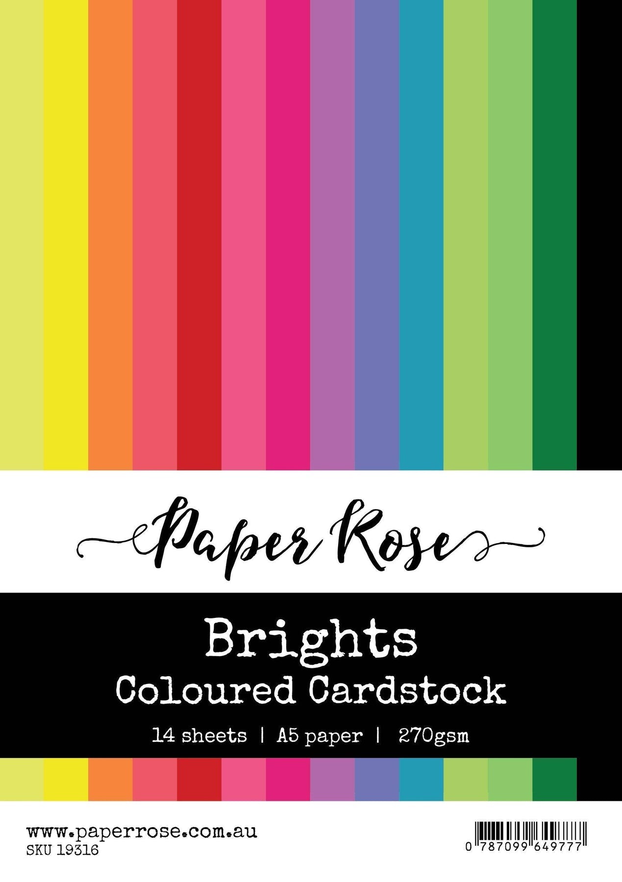 Brights Coloured Cardstock A5 14pc