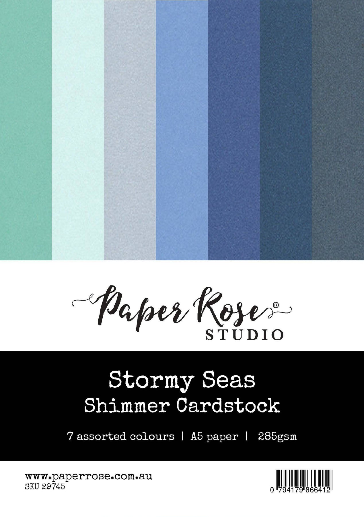 Stormy Seas Assorted Shimmer Cardstock A5 7pc