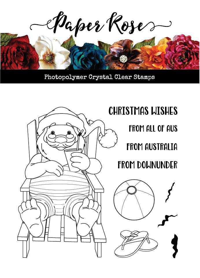 Summer Santa 4x4" Clear Stamp Set 