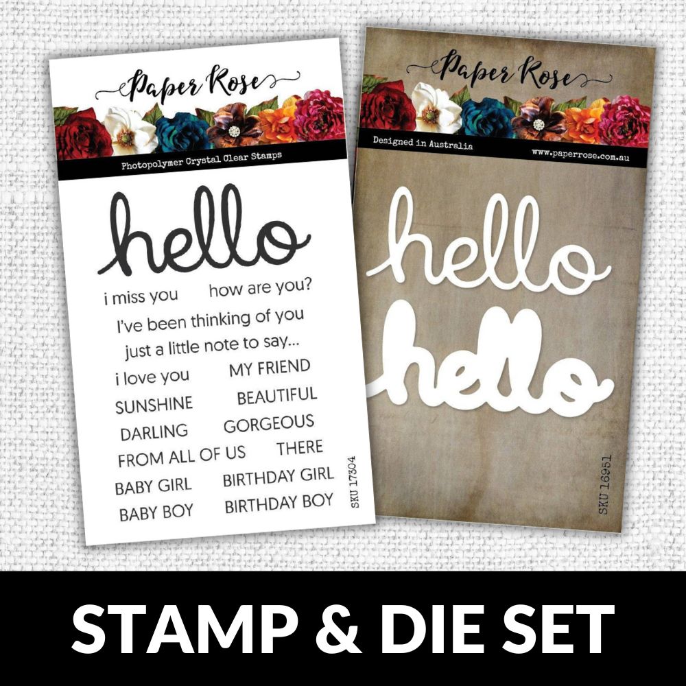 Hello 4x6" CLEAR STAMP & DIE SET